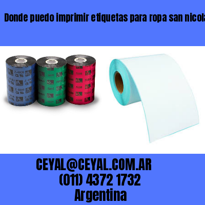Donde puedo imprimir etiquetas para ropa san nicolás