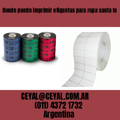 Donde puedo imprimir etiquetas para ropa santa fe