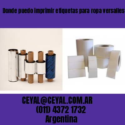 Donde puedo imprimir etiquetas para ropa versalles