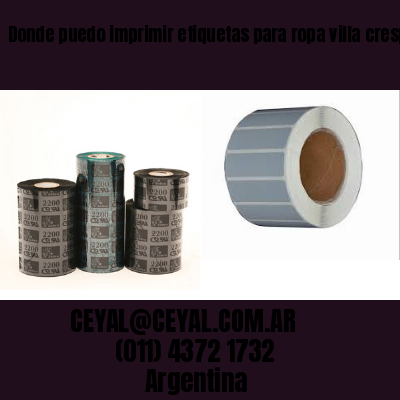Donde puedo imprimir etiquetas para ropa villa crespo  buenos aires