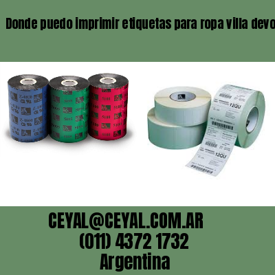 Donde puedo imprimir etiquetas para ropa villa devoto  buenos aires