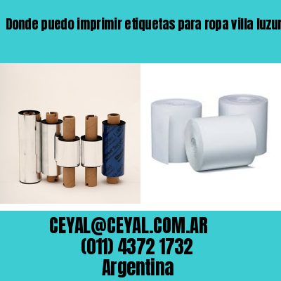 Donde puedo imprimir etiquetas para ropa villa luzuriaga