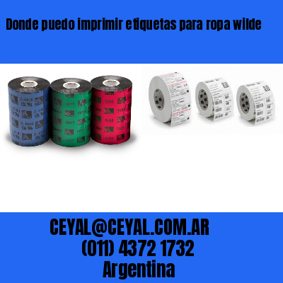Donde puedo imprimir etiquetas para ropa wilde