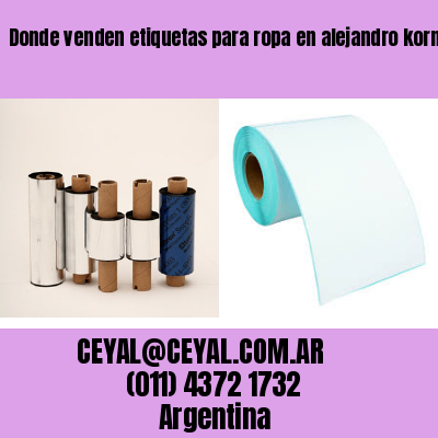Donde venden etiquetas para ropa en alejandro korn