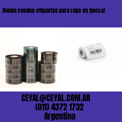 Donde venden etiquetas para ropa en beccar