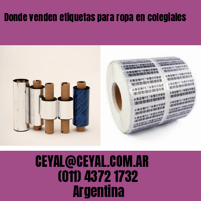 Donde venden etiquetas para ropa en colegiales