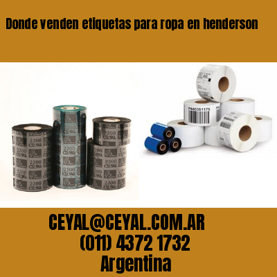 Donde venden etiquetas para ropa en henderson