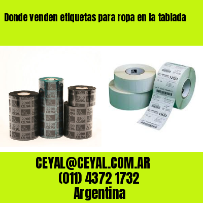 Donde venden etiquetas para ropa en la tablada