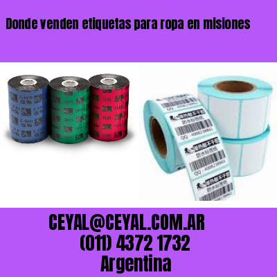 Donde venden etiquetas para ropa en misiones