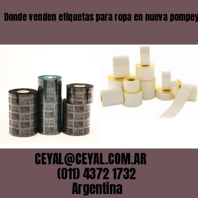 Donde venden etiquetas para ropa en nueva pompeya  buenos aires
