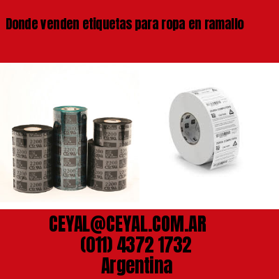 Donde venden etiquetas para ropa en ramallo
