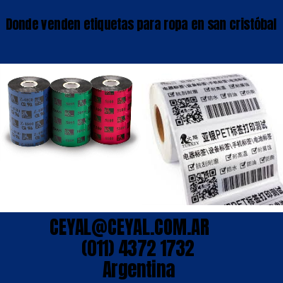 Donde venden etiquetas para ropa en san cristóbal