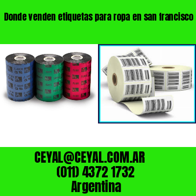 Donde venden etiquetas para ropa en san francisco solano
