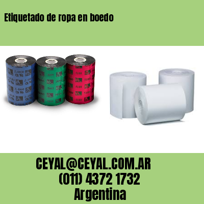 Etiquetado de ropa en boedo