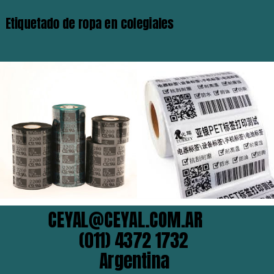 Etiquetado de ropa en colegiales