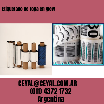 Etiquetado de ropa en glew