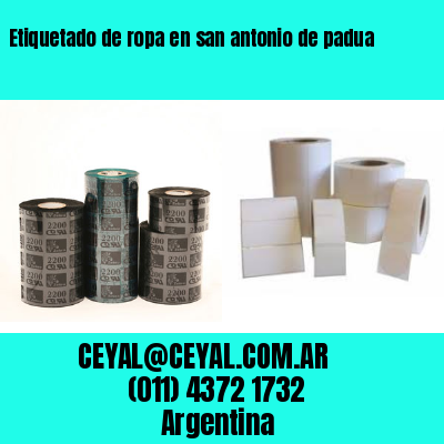 Etiquetado de ropa en san antonio de padua