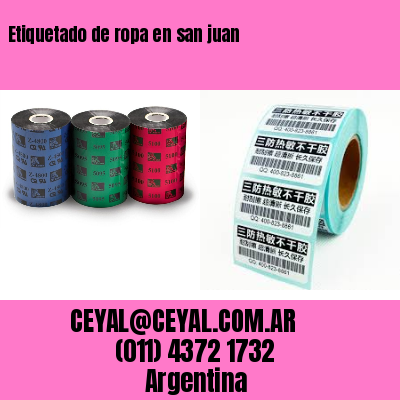 Etiquetado de ropa en san juan