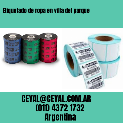 Etiquetado de ropa en villa del parque