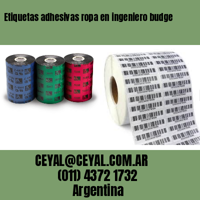 Etiquetas adhesivas ropa en ingeniero budge