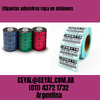 Etiquetas adhesivas ropa en misiones