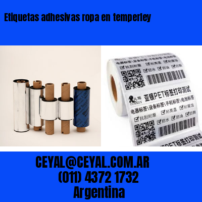 Etiquetas adhesivas ropa en temperley