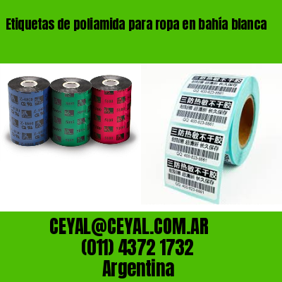 Etiquetas de poliamida para ropa en bahía blanca