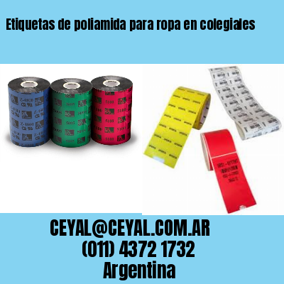 Etiquetas de poliamida para ropa en colegiales