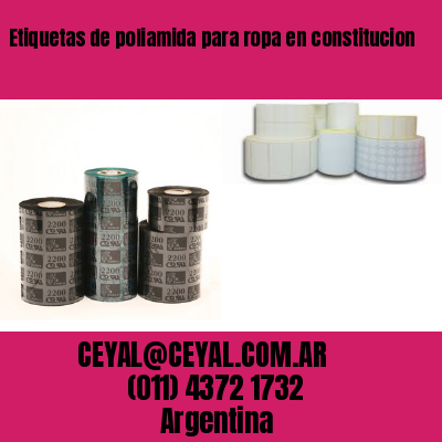 Etiquetas de poliamida para ropa en constitucion