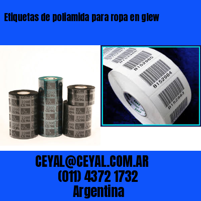 Etiquetas de poliamida para ropa en glew