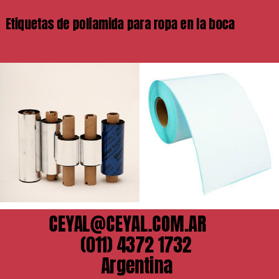Etiquetas de poliamida para ropa en la boca