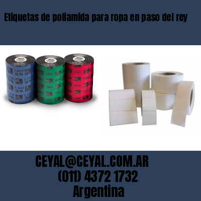 Etiquetas de poliamida para ropa en paso del rey