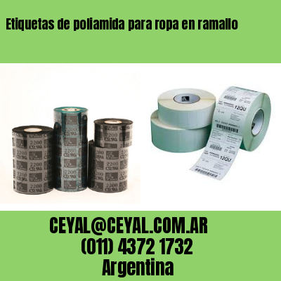 Etiquetas de poliamida para ropa en ramallo