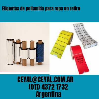 Etiquetas de poliamida para ropa en retiro