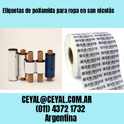 Etiquetas de poliamida para ropa en san nicolás