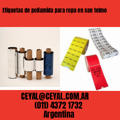 Etiquetas de poliamida para ropa en san telmo