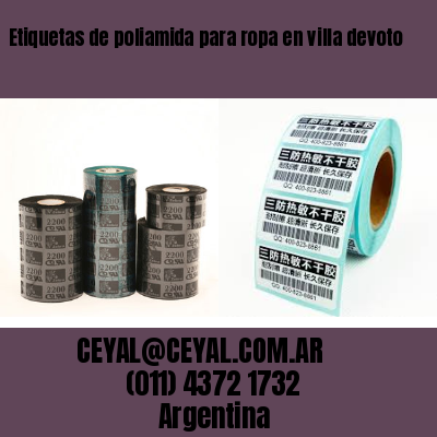 Etiquetas de poliamida para ropa en villa devoto