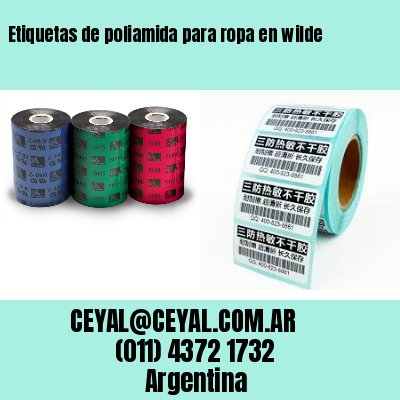 Etiquetas de poliamida para ropa en wilde