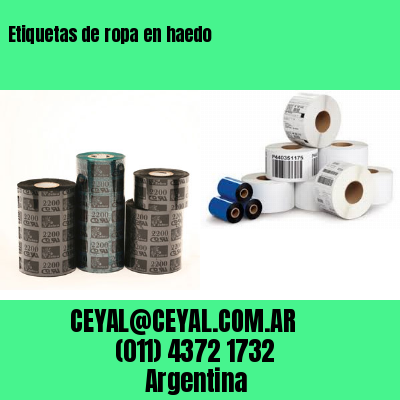 Etiquetas de ropa en haedo