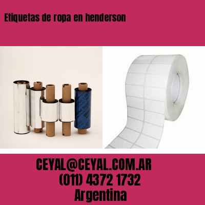 Etiquetas de ropa en henderson