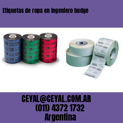 Etiquetas de ropa en ingeniero budge