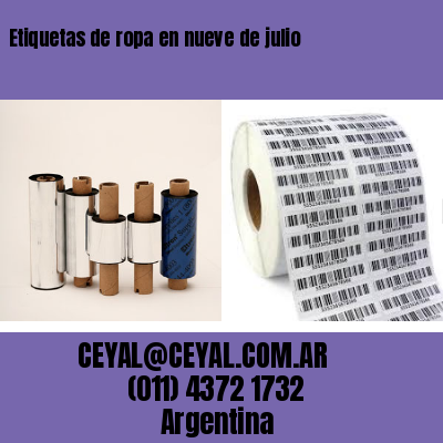 Etiquetas de ropa en nueve de julio