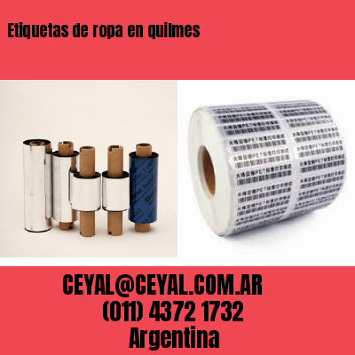 Etiquetas de ropa en quilmes