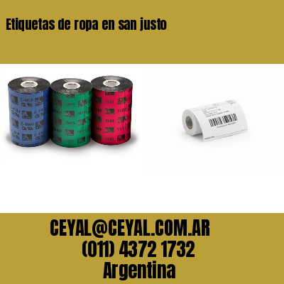Etiquetas de ropa en san justo