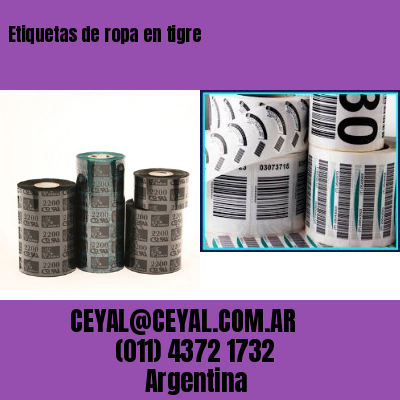 Etiquetas de ropa en tigre