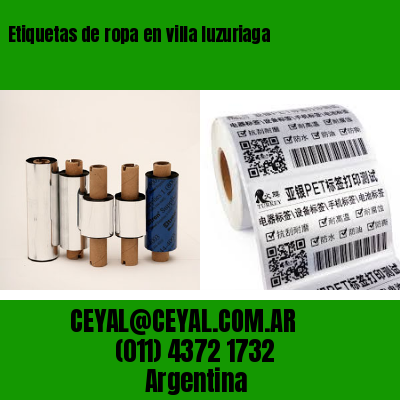 Etiquetas de ropa en villa luzuriaga