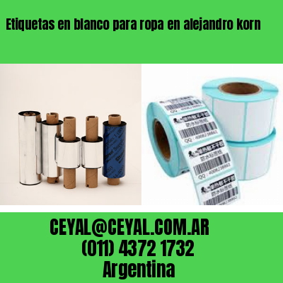 Etiquetas en blanco para ropa en alejandro korn