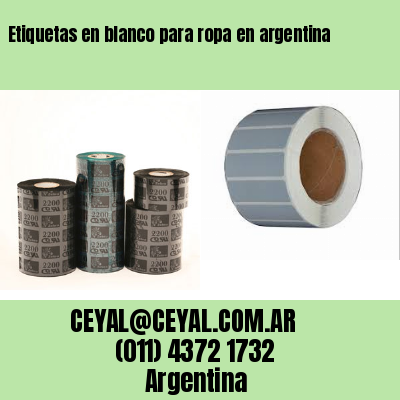 Etiquetas en blanco para ropa en argentina