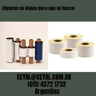 Etiquetas en blanco para ropa en beccar