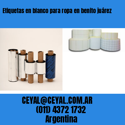 Etiquetas en blanco para ropa en benito juárez